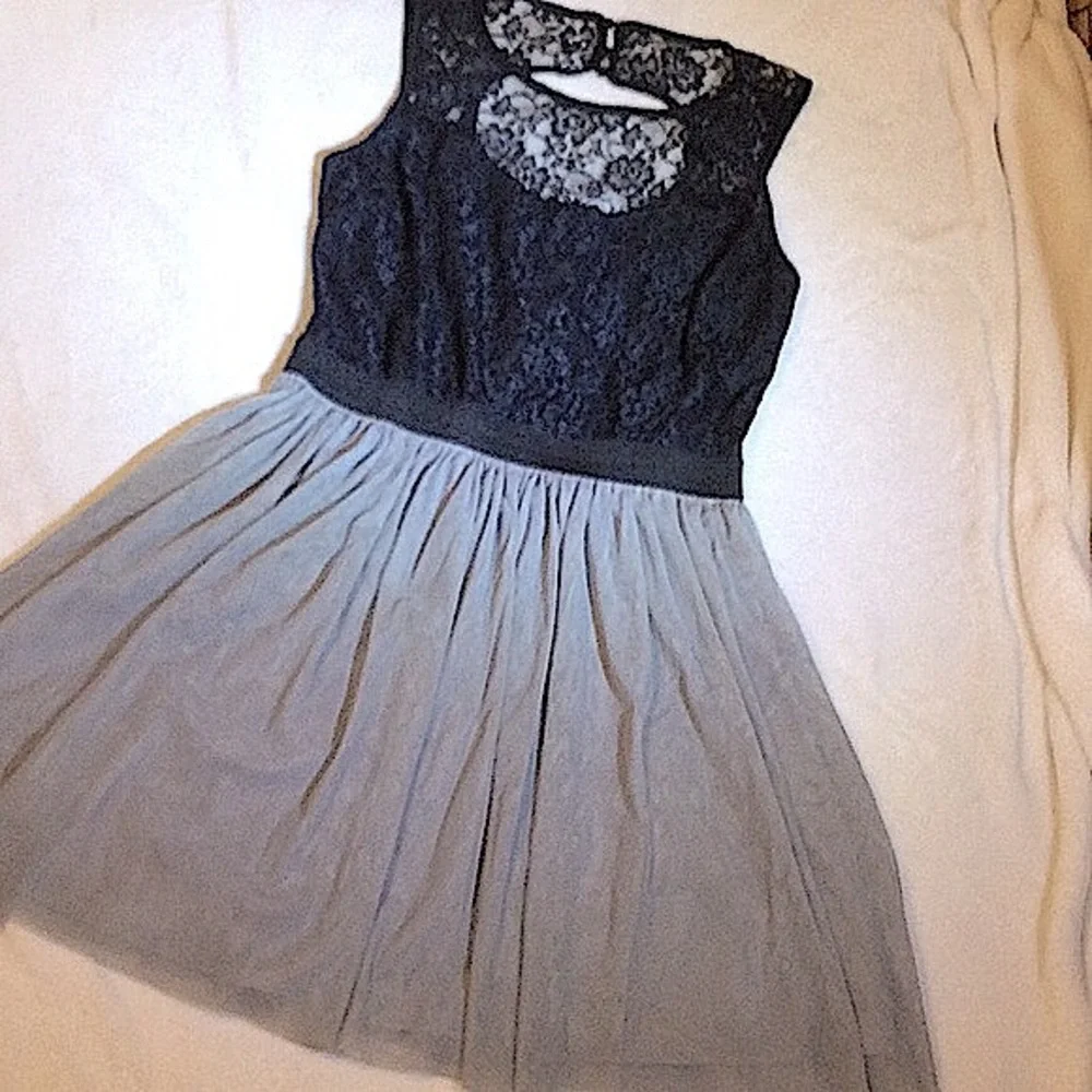 Studio City Black with sheer grey midi dress - Picture 1 of 14